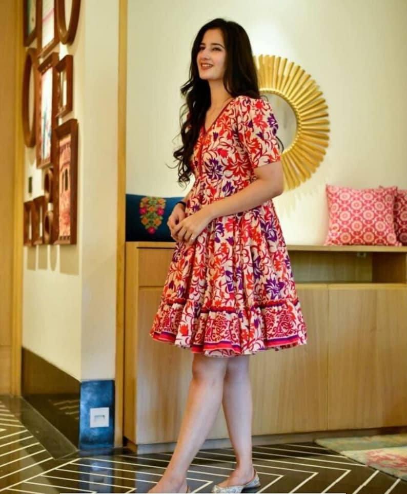 Flare Dresses Ajio Indian Dresses Women Floral Print Fit Flared Dress