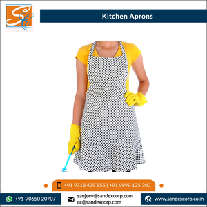 Luxury Solid Pattern Customized Size Best Quality Elegant Design 100% Cotton <b>Kitchen</b> <b>Aprons</b> for Cooking Wholesale in India - Product Image 3