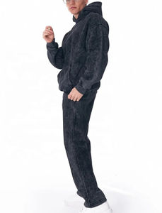 Wholesale Custom Sport Fitness Jogging <b>Hooded</b> Casual Eco-Friendly Tracksuit for Unisex Acid Wash Plain Drawstring Closure Winter - Product Image 6