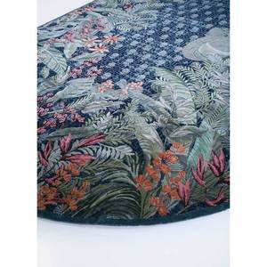 พรมขนสัตว์และไหมทอมือลายดอกไม้สีน้ำเงินและลายนามธรรมสำหรับบ้านและทางเดิน รูปทรงสี่เหลี่ยมผืนผ้า-SLR-7071 สำหรับห้องนั่งเล่น - Product Image 2