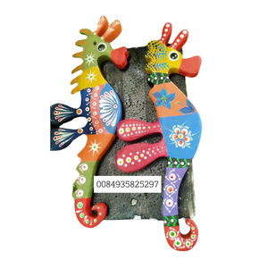 Poisson d'océan en bois peint à la main Tenture murale Décor de plage côtière Sculpture murale en bois nautique-Caryln 0084935825297 - Product Image 2