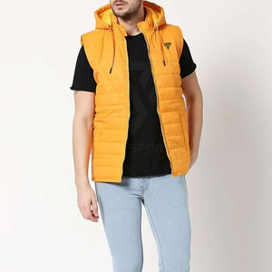 Veste matelassée sans manches pour homme de haute qualité, fabriquée en usine, logo imprimé personnalisé, col montant, style streetwear d'hiver, séchage rapide - Product Image 3