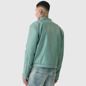 2025 nouveauté hommes veste en cuir col montant avant imperméable respirant doux tissu hiver Moto motard Style OEM Service - Product Image 2