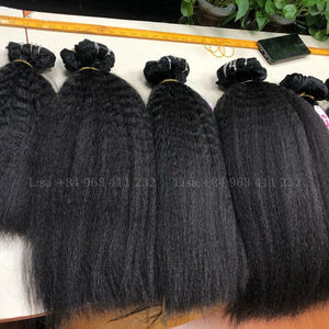 Vente en gros de 18 pouces non traités cuticule aligné brésilien crépus cheveux raides cheveux humains bruts paquet HD dentelle point culminant vietnamien - Product Image 1