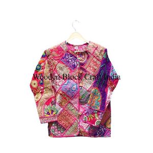 Vintage Cotton Ladies Fashionable New Quilted Embroidered Jacket Suzani Oversize Winter Autumn Kimono <b>Robe</b> Long <b>Coat</b> Occasions - Product Image 2