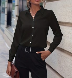 C Chemise tendance de haute qualité en gros Chemises décontractées à manches longues personnalisées Chemises pour femmes respirantes au design élégant - Product Image 2