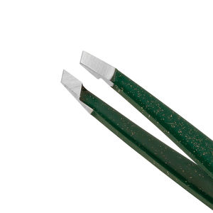 Pinzas para Cejas Personalizadas con Punta Inclinada, Color Verde Brillante, Herramientas de Manicura, Pinzas para Cejas de Belleza con Estuche de Cuero - Product Image 4