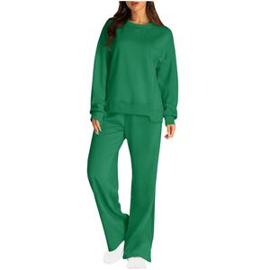 Ensemble de survêtement pour femme personnalisé en 2 pièces, sweat-shirt et pantalon évasé, automne 2025, vêtements pour femme, ensembles de survêtement décontractés pour femme par HI - Product Image 2