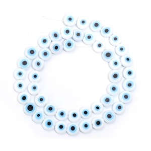 Prix de gros bijoux ronds colorés de qualité plat mauvais yeux 6mm 8mm 10mm sacs en vrac prix usine pour la fabrication de colliers/bracelets - Product Image 3