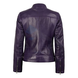 Chaqueta de Cuero para Mujer, Piel de Cordero Auténtica, Chaqueta de Cuero Elegante y Moderna, Prenda Exterior Premium para Motocicleta y Uso Casual - Product Image 4