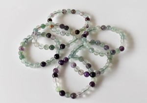 Natural Hand Polished Multi Fluorite 8mm Round <b>Healing</b> Crystal <b>Bracelet</b> For Meditation Jewelry - Product Image 6