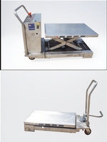 Chariot élévateur à ciseaux électrique hydraulique mobile en acier inoxydable avec capacité de levage réglable en hauteur pour la manutention de matériaux lourds
