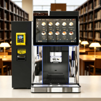 Máquina de Café Comercial TCN, Molinillo de Granos, Máquina de Espresso con Función de Espuma de Leche, Pantalla Táctil Inteligente para Hotel
