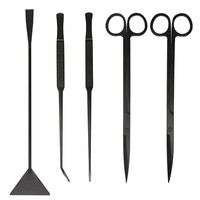 Outils pour plantes d'aquarium en acier inoxydable Pince à épiler ciseaux spatule ensemble d'outils bonsaï kit grattoirs à algues kit de nettoyage d'aquarium