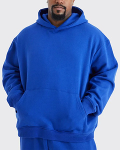 OEM Winter Streetwear Unisex Solid Hooded <b>Jogger</b> Tracksuit Blank Sweatpants <b>Oversized</b> Hoodie Set 100% Cotton Custom Printing - Product Image 2