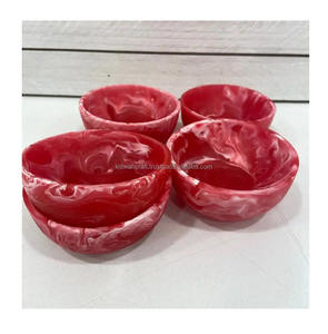 Bol en travertin en résine élégant et durable pour la décoration intérieure avec finition polie pour le petit bol de service de fête - Product Image 1