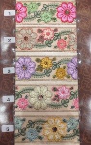 Custom Made Sequins Machine Embroidered <b>Ribbons</b> & Laces in Various Designs & Three Colours for <b>Wedding</b> Dresses - Product Image 5