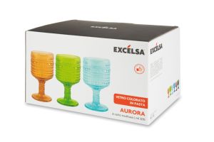 Ensemble de 6 verres à vin modernes Excelsa, verre Aurora 30 cl, multicolore, soufflé à la main - Product Image 6
