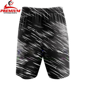 Short à taille élastique et à poches zippées pour hommes 100% polyester tricoté avec patch réfléchissant à motif chaud OEM service disponible pantalons courts - Product Image 2