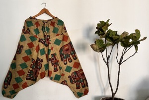 Pantalon sarouel classique Boho Yoga Baggy pour homme 100% coton délavé foncé écologique lavage à la pierre taille libre taille haute léger ample - Product Image 5