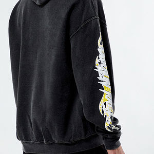 Sweat à capuche en polaire pour homme style streetwear avec impression en relief, contraste de couleurs tendance, motif uni, saison hivernale, prix bas et MOQ faible - Product Image 5