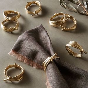 Metal napkin ring with <b>rustic</b> hammered brass finish for <b>farmhouse</b> wedding dinner party <b>table</b> decoration home <b>dining</b> decor - Product Image 3