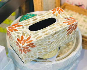 Lujosa caja de pañuelos con incrustaciones de nácar rectangular plegable - Product Image 4