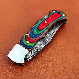 LAMES PRESTIGE de qualité supérieure, couteaux de poche pliants en acier damas de qualité industrielle, manche léger en palissandre, lame à pointe de chute - Product Image 5