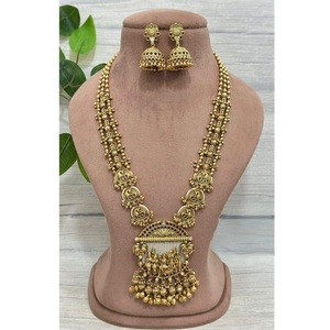 ชุดเครื่องประดับสำหรับงานแต่งงานแบบดั้งเดิมของผู้หญิงสร้อยคอยาวลายจุด Kundan Polki Rajwadi - Product Image 1