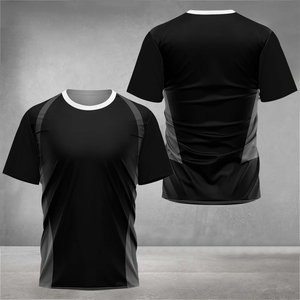 เสื้อยืดลำลองผู้ชายคุณภาพสูงจากผู้ผลิต น้ำหนัก 180 กรัม ไซส์อเมริกา ผ้าฝ้าย 100% แขนสั้น ทรงโอเวอร์ไซส์ ป้องกันรังสียูวีด้านหน้า คอกลม - Product Image 1