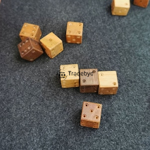 Artisan Polyhedral <b>Wooden</b> Dice Natural Handmade Eco-Friendly Durable 7-Piece Set for <b>Board</b> <b>Games</b> RPG Collectors Tradebyd - Product Image 3