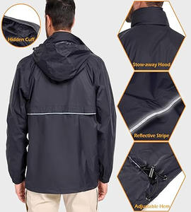 Veste de Pluie Top Tendance Meilleure Qualité Col Montant Personnalisable OEM Conception Unique Toile à Fermeture Éclair pour Hommes téléchargés par Dress Sports - Product Image 6
