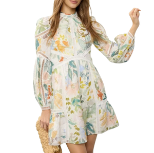 Vestido corto con estampado Pastel de primera calidad para colecciones de moda de verano para mujer de proveedor indio - Product Image 1