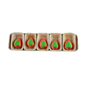 100% naturel feuille de palmier vaisselle jetable biodégradable feuille de palmier Rectangle assiettes à sushi au prix de gros - Product Image 5