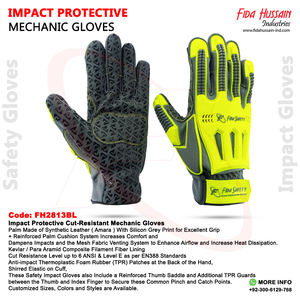High Quality Impact Protective Custom Mechanic Gloves Anti-Vibration Enhanced Grip Daily Use Wholesale Synthetic Leather - Product Image 6