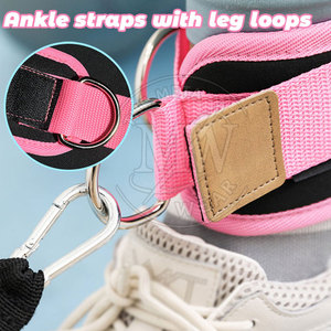Sangles de cheville haut de gamme en promotion pour la gym et l'haltérophilie - 100 % nylon, protection complète, respirantes et écologiques - Product Image 3