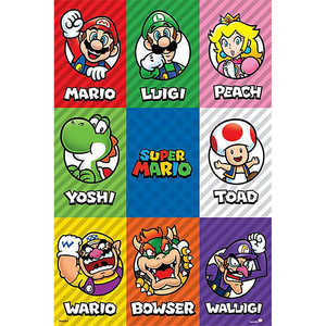 Affiche murale style moderne avec personnage Super Mario pour décorations d'anniversaire - Product Image 1