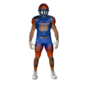 100% poliéster personalizado uniforme de fútbol americano de alta calidad nuevo diseño Jersey pantalón conjunto de manga corta de talla grande transpirable venta - Product Image 4