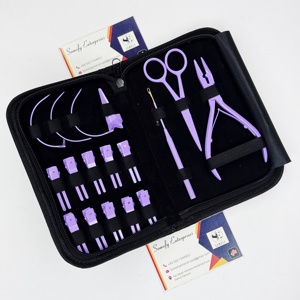 Kits d'extension de cheveux en acier inoxydable de qualité supérieure, couleur violet clair, pinces, matériau durable, usage commercial, Somofy Enterprises - Product Image 3