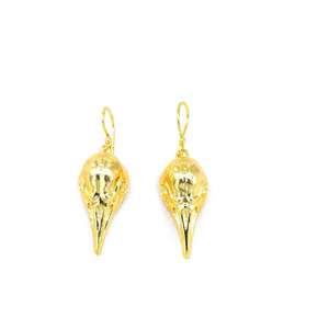 Women's New Fashion Gold-Plated Brass Drop Earrings Trendy <b>Ethnic</b> Style Eagle Head & Crow Skull Ear Jewelry <b>Accessory</b> - Product Image 1