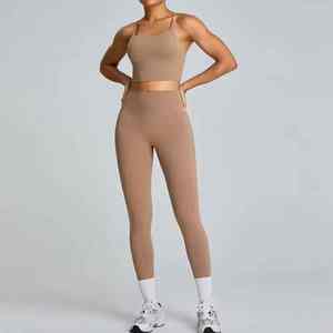 Ensemble de yoga taille haute personnalisé 2025: leggings et soutien-gorge premium ensemble d'entraînement 2 pièces pour femmes vêtements de sport et de sport - Product Image 4