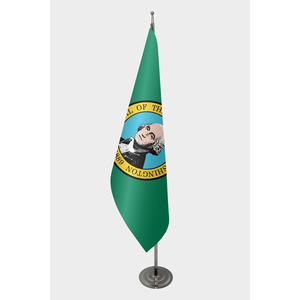 Washington Official Indoor 3x5ft <b>Flag</b> Aluminum <b>Pole</b> Digital Printed Silk Polyester Cloth Material Desk <b>Flag</b> Education Display - Product Image 1
