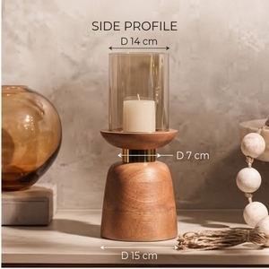Porte-bougie en bois de manguier fait main, très demandé pour Noël, les mariages et la maison/bureau - Taille et forme personnalisables - Product Image 5