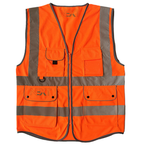 Logo de couleur personnalisé gilet à fermeture éclair à six poches classe 2 veste de sécurité haute visibilité pour les arpenteurs vêtements de travail d'hiver gilet réfléchissant - Product Image 4