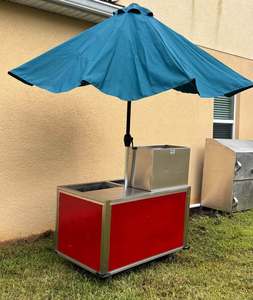 Carrito de comida de acero inoxidable para bodegas para bocadillos, perritos calientes, comida rápida, venta al por menor de helados - Product Image 1