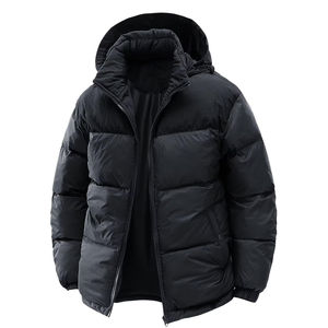 Veste à bulles pour homme à capuche respirante à séchage rapide, streetwear d'hiver, col montant, fermeture éclair, veste en toile, couleurs personnalisées, OEM - Product Image 1