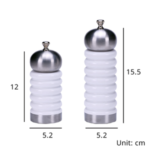 [Holar] Đài Loan thực hiện phong cách Refillable trắng Gỗ muối và hạt tiêu Máy xay với thiết kế sâu bướm - Product Image 2