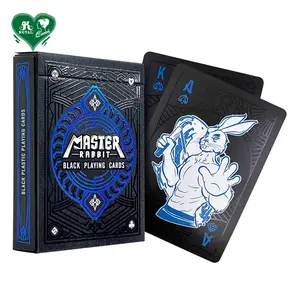 Martial Arts und Poker Design Master Rabbit Wasserdichte schwarze Spielkarten