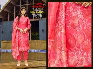 Ensemble de pantalons kurti et romains imprimés numériquement de style traditionnel de designer avec tissu mijoter Dupatta fabriqué par Export - Product Image 3