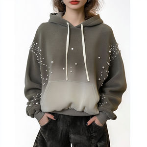 Nouveau pull à capuche ample d'hiver coton épais sweats à capuche femmes haut court conception fabrication - Product Image 3